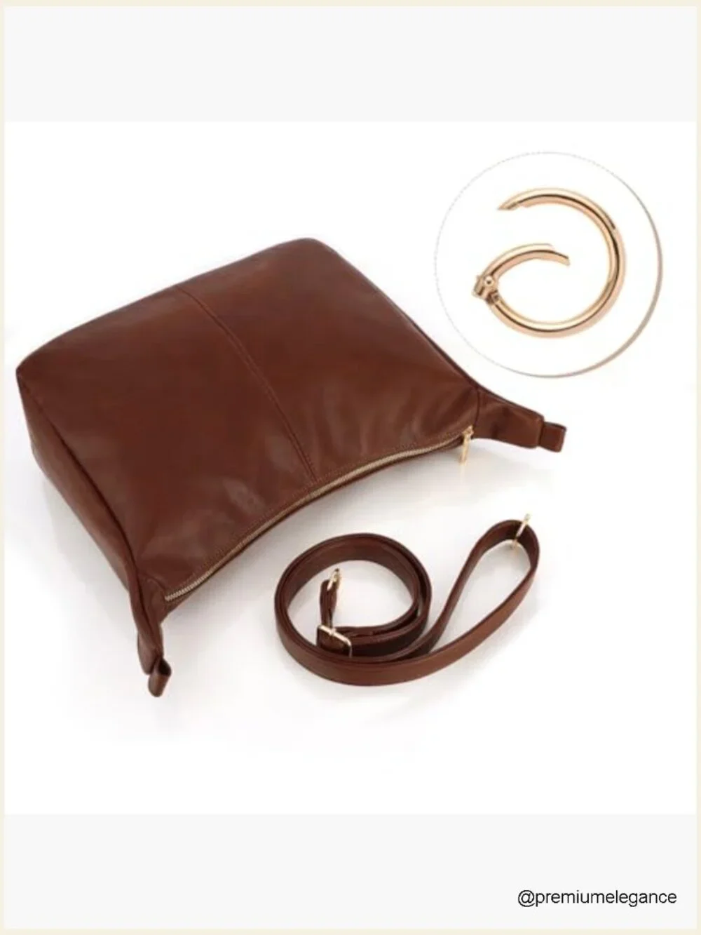 Soft PU Leather Slouchy Hobo Bag Crossbody Shoulder Purse